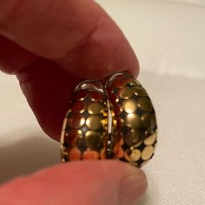 John Hardy 18k And Sterling Dot Collection Budda Belly Hoops